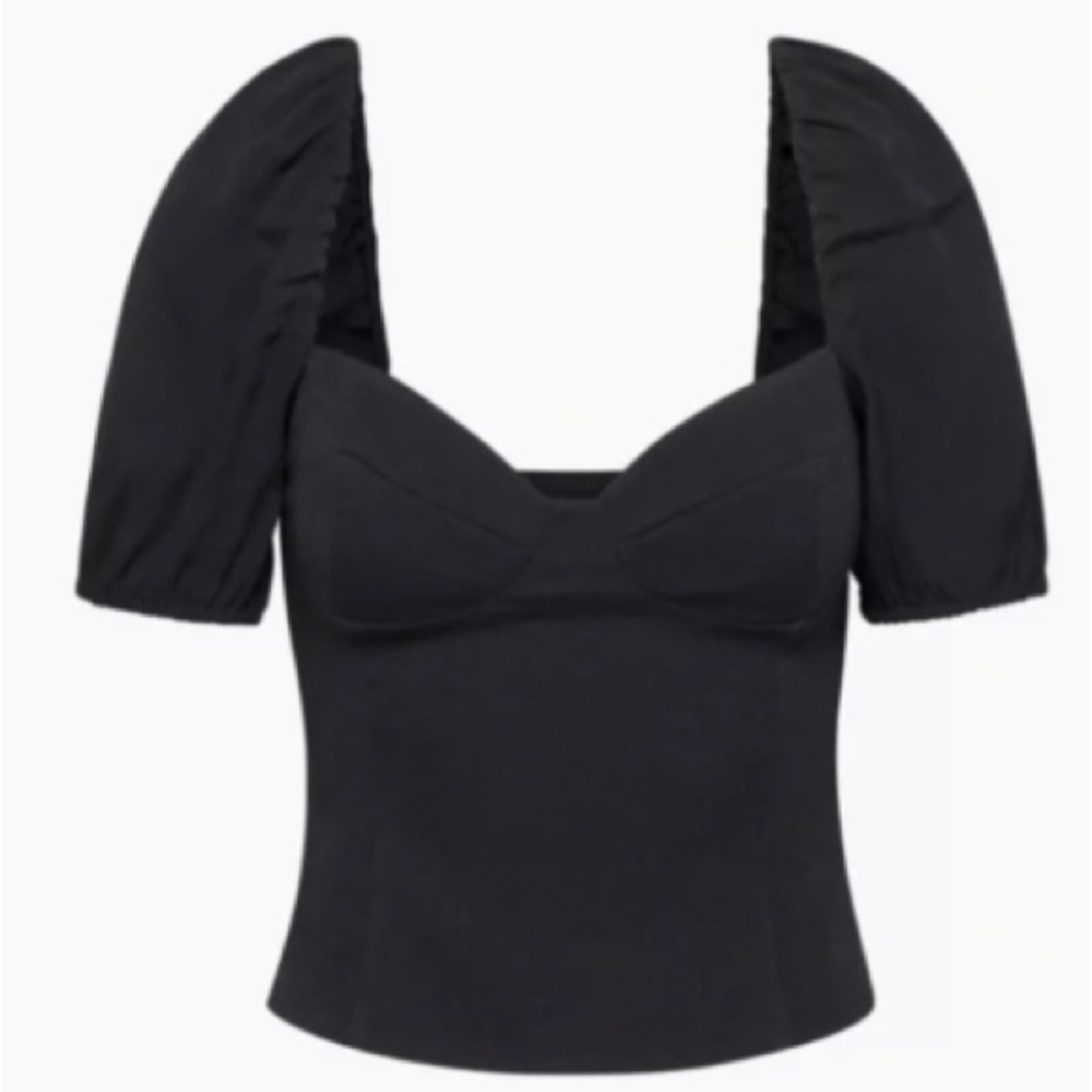 Aritzia Wilfred Black Puff Sleeve Blouse 2XL